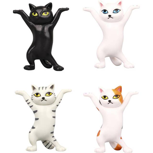 (01 02 03 04, 1pc random color) 1/2/3/4/5PCS Desk Cat Pen Bookshelf Holder Earphone Holder Coffin Cat