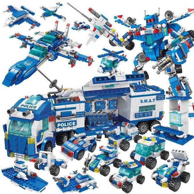 700PCS City SWAT Police Headquarters Truck Car Robot Toy Building Blocks