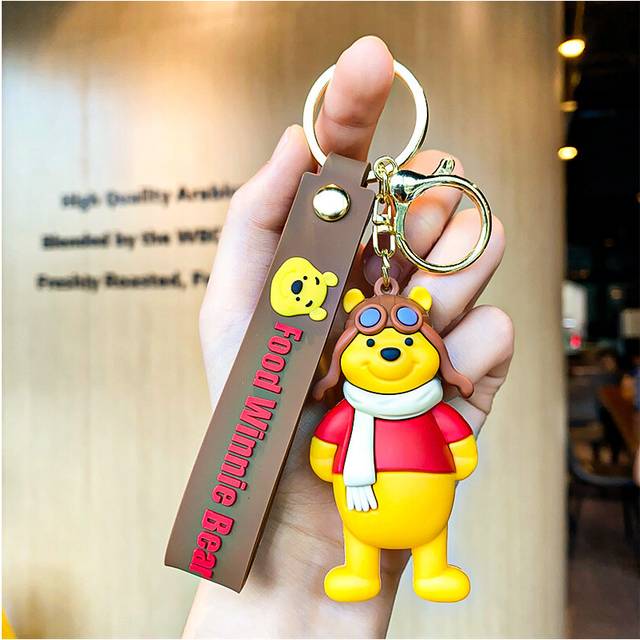 (Pilot) Trendy Winnie The Pooh Key Ring Fun Pvc Bag Charm Ideal For Any Celebration