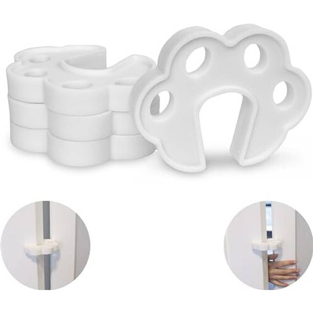 "Door Finger Guards, 4 pcs, White, Silicone, for Kids and Pets, for Doors Between 1.1-1.7"", Prevent Finger Pinch Injuries, Door Finger Pinch Guard,"