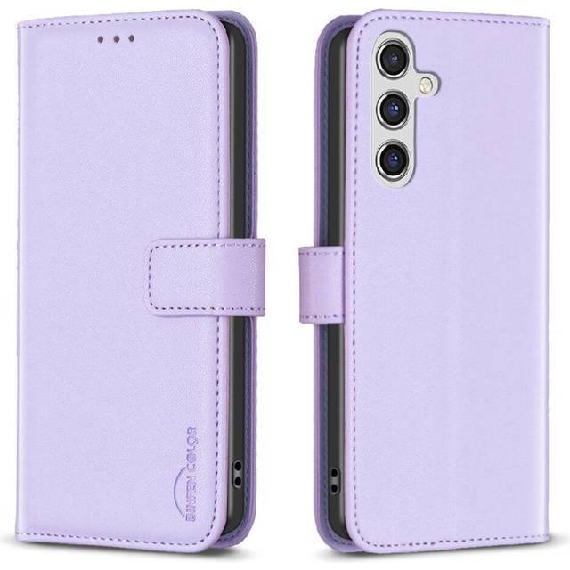 (Light Violet) Flip Case Compatible with Samsung Galaxy A24 4g Multi-card Slot Leather Case Wallet Business Multi-color