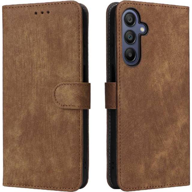 (Brown) Case Compatible with Samsung Galaxy A16 Magnetic Closure Pu Leather Card Slots Cover Rfid Blocking Flip Folio Wallet
