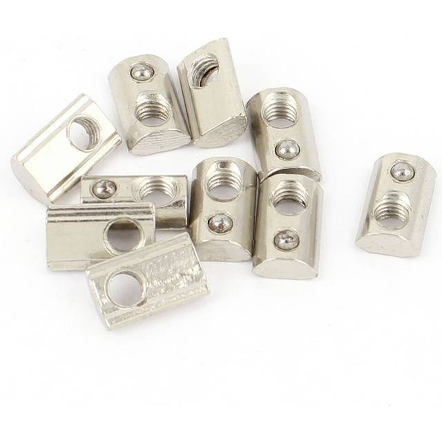 10pcs 20 Series M5 Slide-In Ball Spring T Slot Nut 13.6mmx8.5mmx4.3mm
