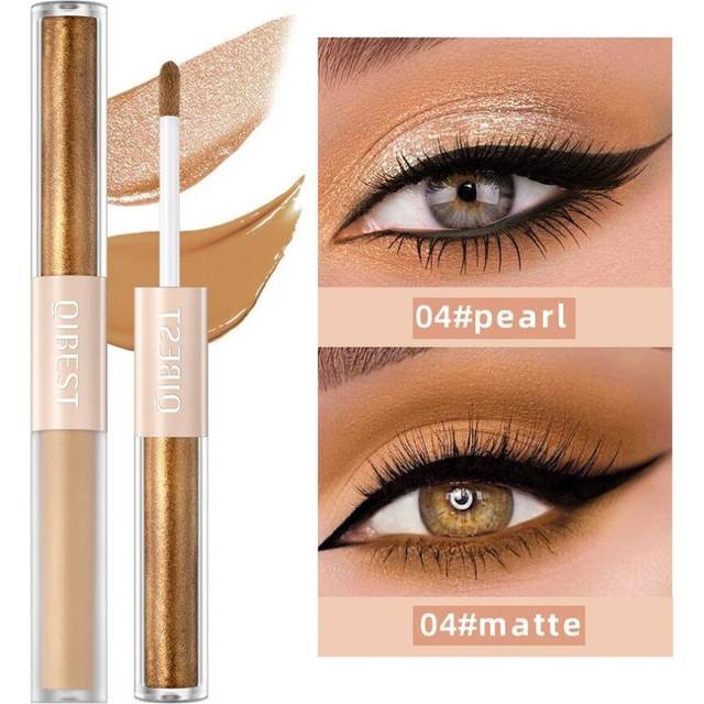 (4#) 6 Colors Dual-ended Liquid Eyeshadow Pearl Matte 2-in-1 Eyeshadow Matte Fine Shimmer Glitter Eyeshadow Overlay Natural Highlighting Liquid Eyesha