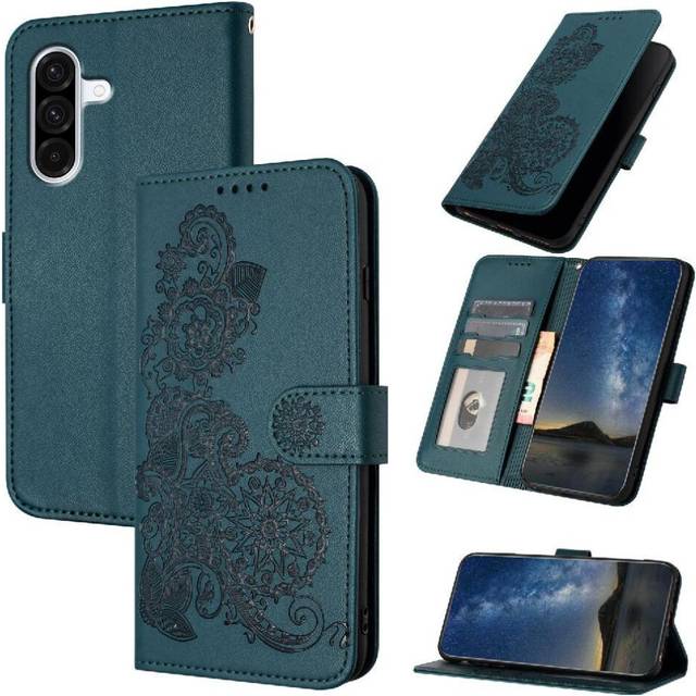 (Green) Flip Case for Samsung Galaxy A36 with Card Slot Stand Flip Folio Book Pu Leather Magnetic Closure Kickstand Protective