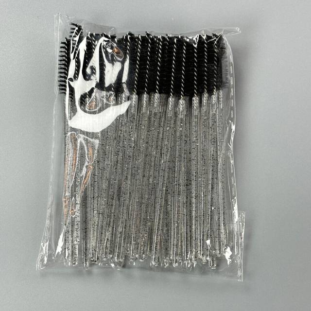 (yellow) 50Pcs Eyelash Brushes Applicator Mascara Makeup Brush Beauty Eyelash Extension Professional Tool Crystal Eye Lashes Brushes