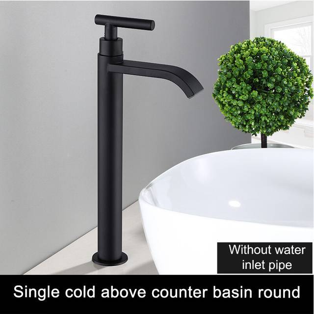 (Faucet B) Bathroom Black Faucet Waterfall 304 Stainless Steel Washbasin Single Cold