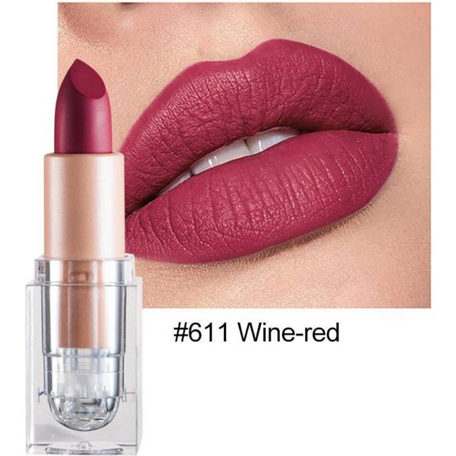 Handaiyan 12 Colors Matte Waterproof Velvet Nude Lipstick Sexy Red Brown Pigments Makeup Long Lasting Profissional 611