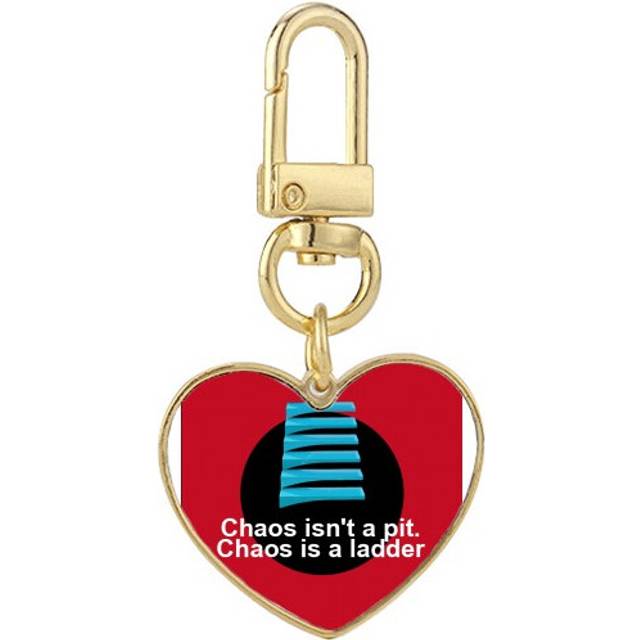Chaos Pit Ladder Art Deco  Fashion Gold Heart Keychain Metal Keyring Holder