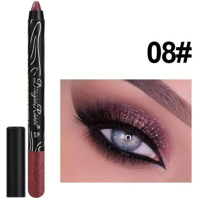(08) 12-color Eyeshadow Pencil Vibrant Matte Metallic And Shimmery Effects Creamy Waterproof Formula Eyeshadow Stick Long-lasting Smudge-proof Makeup