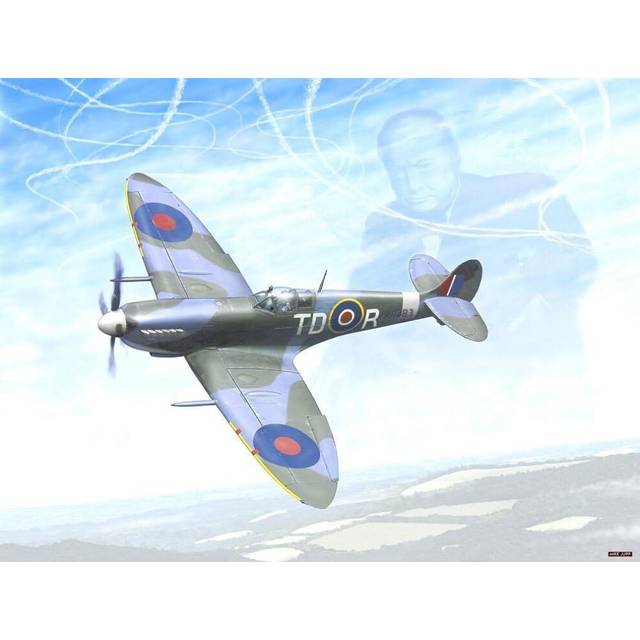 Blue 66x50cm 1000 piece jigsaw puzzle - spitfire plane nostalgic artwork