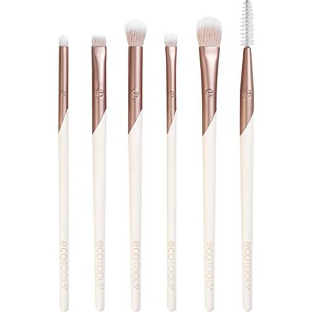 EcoTools Luxe Natural Elegance Professional Face Makeup & Foundation Brush Set, For Face, Cheek, and Eye Makeup, 5 Piece Set, Pink