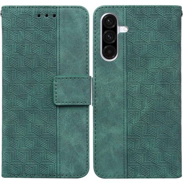 (Green) Flip Case for Samsung Galaxy A36 Wallet Cover Premium Pu Leather Kickstand Feature Geometric Embossed
