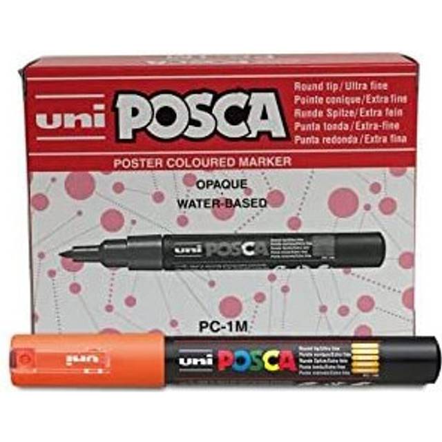 uni-ball Posca PC-1M Extra Fine Bullet Tip Marker - Orange, Pack of 12