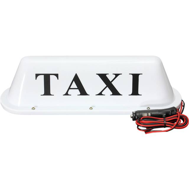 White Taxi Magnetic Base Roof Top Car Cab LED Sign Light Lamp 12V PVC