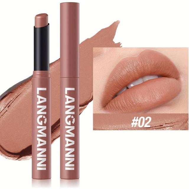(02) Matte Lipstick Crayon Highly Pigmented Long-lasting Moisturizing Lipstick Natural Hydrating Finish Available In Berry Coral Pink And Red Shades