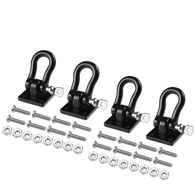 4Pcs Trailer Towing Buckle Tow Hooks Shackles for 1/10 RC Car TRX4