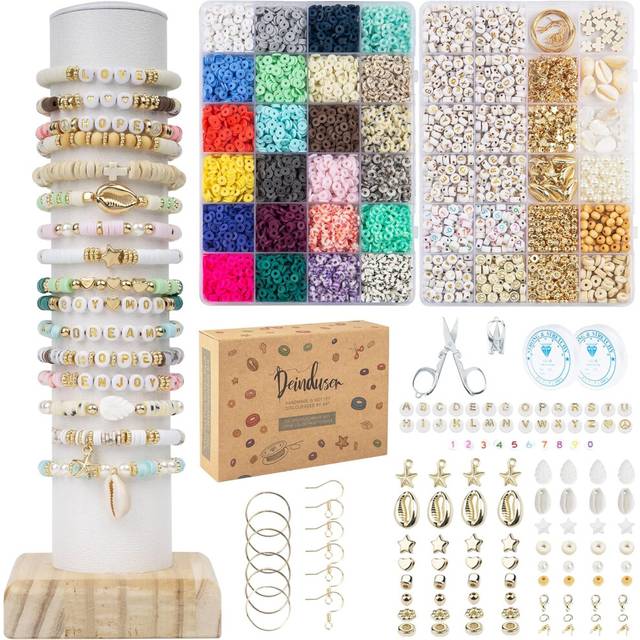 Bracelet Making Kit 7200 Pcs Clay Beads for Friendship Bracelet DIY Jewelry Making Polymer Heishi Beads with Charms Gifts for Adults for Girls Crafts