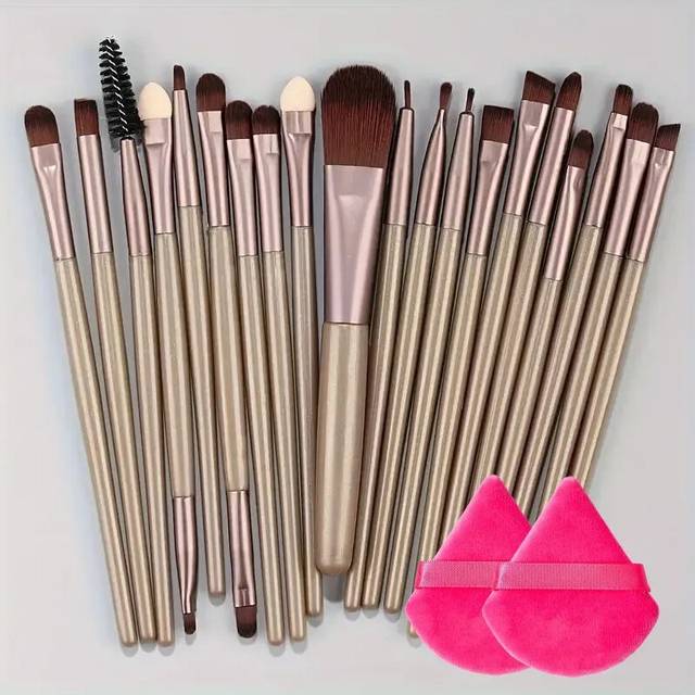 (20PCS-BR-PFF) Makeup Brush Set Eyeliner Brush Blending+Free Gift