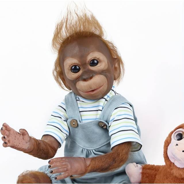 (55CM) Reborn Doll 22 inches and 55 centimeters of reincarnated monkeys, meticulously handcrafted with