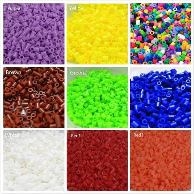 (Brown) HAMA Craft PERLER 1000pcs Free PP BEADS Development Kids 17 Single Color