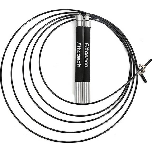 (Silver) Speed Jump Rope Ball Bearing Metal Handle Sport Skipping Stainless Steel Cable