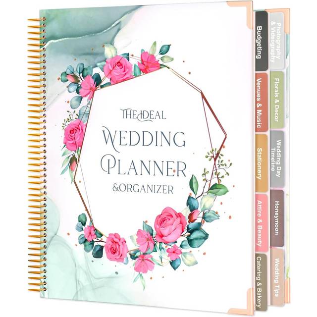 176 Pages Wedding Planner for Bride Engagement Gifts Bridal Planning Notebook with Sticker Checklists Pockets & Calendars Wedding Binder