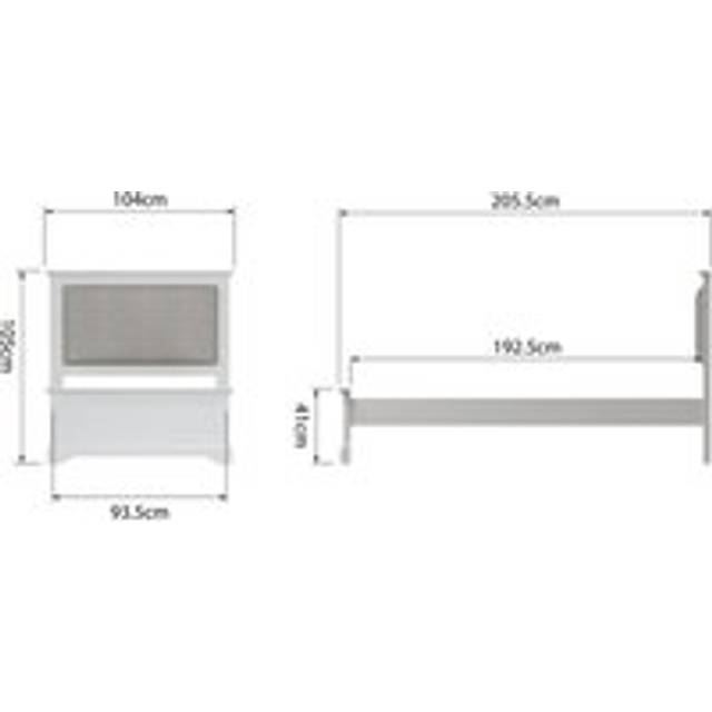 Single / double bed frame pine and mdf padded headboard home bedroom