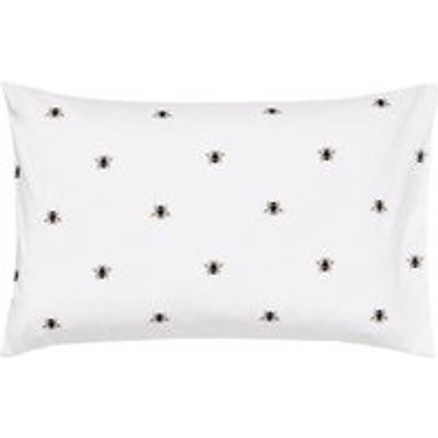 Joules Botanical Bee Standard Pillowcase, Blue - White