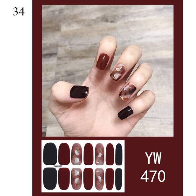 Nail Art Stickers Self-Adhesive DIY Stylish Nail Wraps Full Cover Sticker Decal