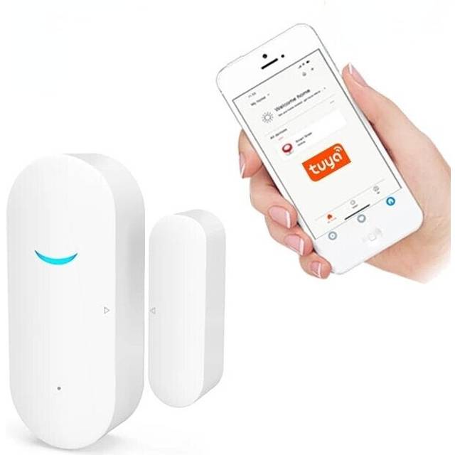 Smart WiFi Door&Window Sensor PIR Detectors Wifi Home Alarm Compatible With Alexa Google