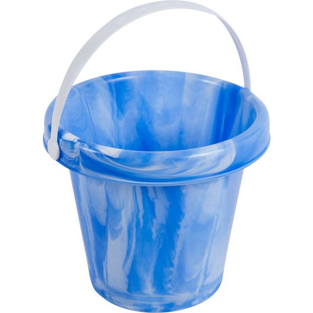 (Round 22cm Green , 1 ) Kids Plastic Marble Design Beach Bucket Castle