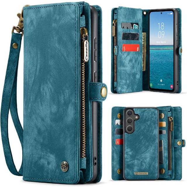 (Blue) Flip Case for Samsung Galaxy S25 Plus Drivers License Card Slots with Card Holder Drivers License Card Slots