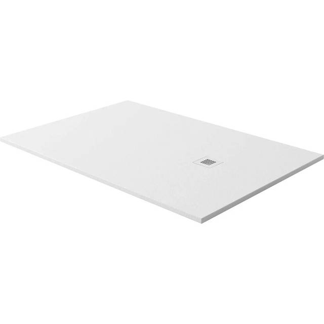 (White 1700 x 900 mm) Stone Slate Effect Shower Tray  Square Rectangle Wet Room Grey Black White 30mm