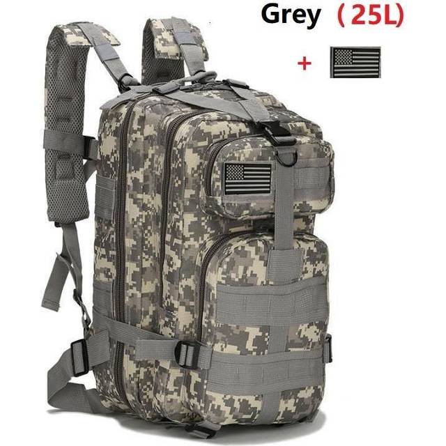 (camouflage,grey, 25L) 25L/50L Waterproof Backpack Outdoor Rucksacks Tactical Sports Camping Hiking Trekking Fishing Hunting Bag
