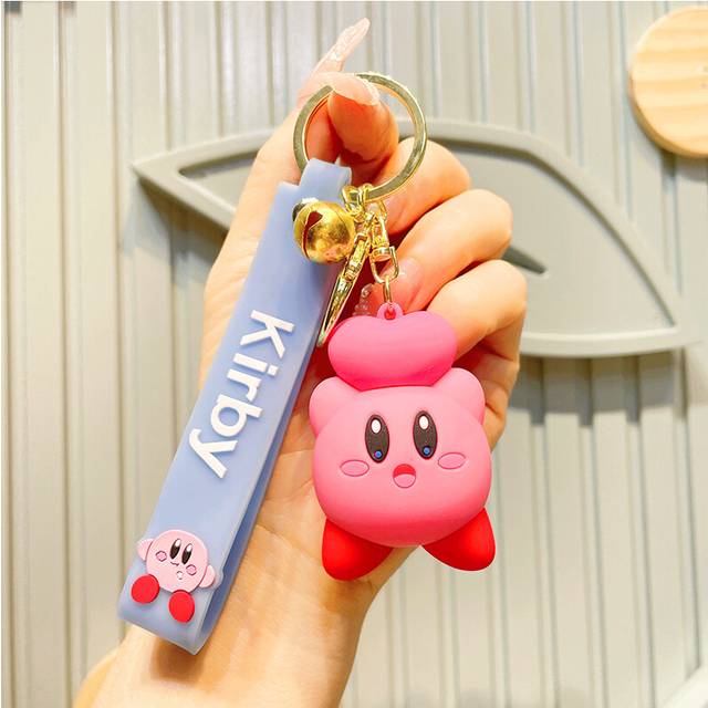 (StyleA) Cute Star Kirby Dripping Glue Keychain Car Backpack Cartoon Figure Bag Pendant