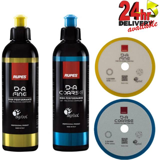 Rupes BigFoot DA Fine and Coarse Compound Polish Gel 250ml With 2x 9.DA180M/H