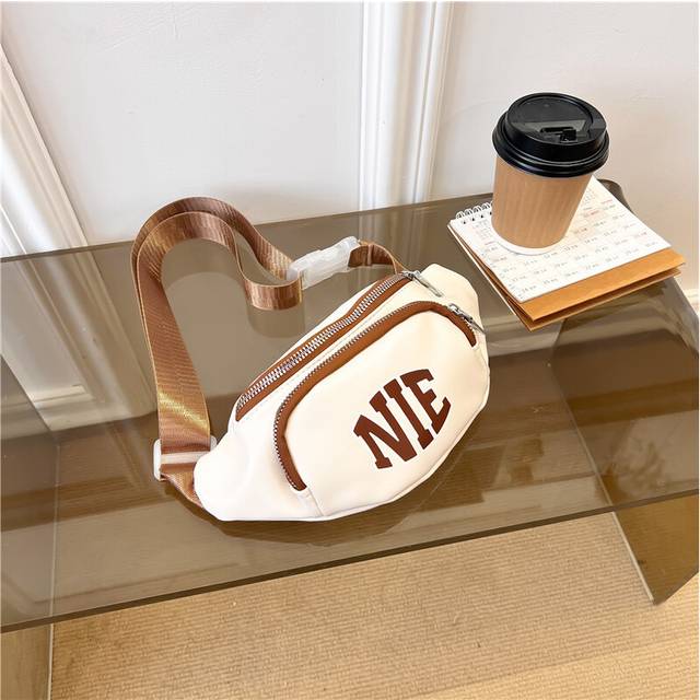 (OffWhite Brown) Chic Miniature Fanny Pack For Children Ideal For Casual Everyday Use