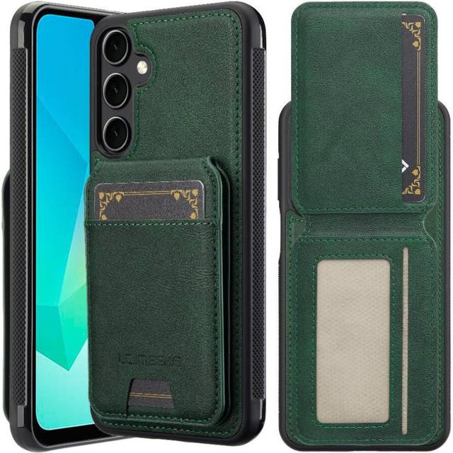 (Green) Case for Samsung Galaxy A56 5g Rfid Shielding Slot Photo Frame Wallet Case 2 In 1 Detachable