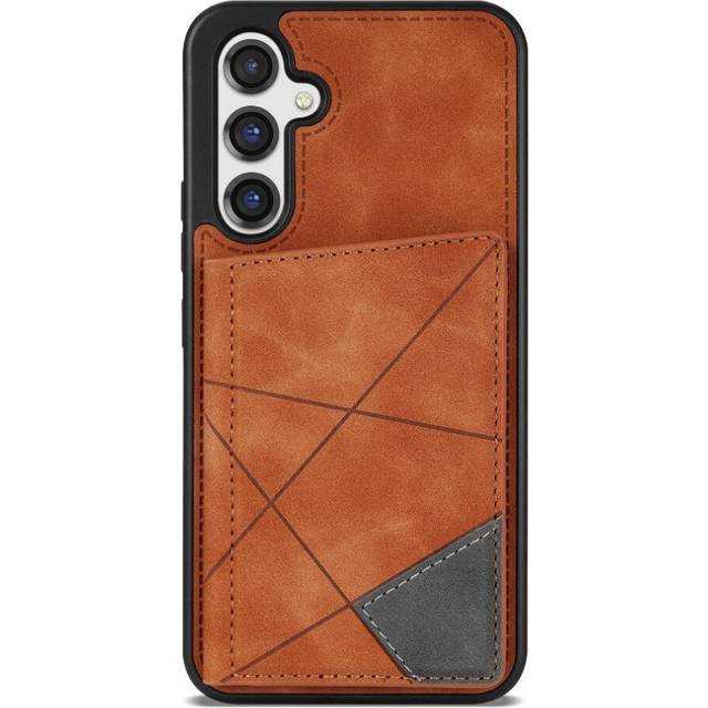 (Brown) Shockproof Case for Samsung Galaxy S25 Plus Shock Absorption Cell Phone Jacket Protective Cover Pu Leather Double Magnetic Clasp