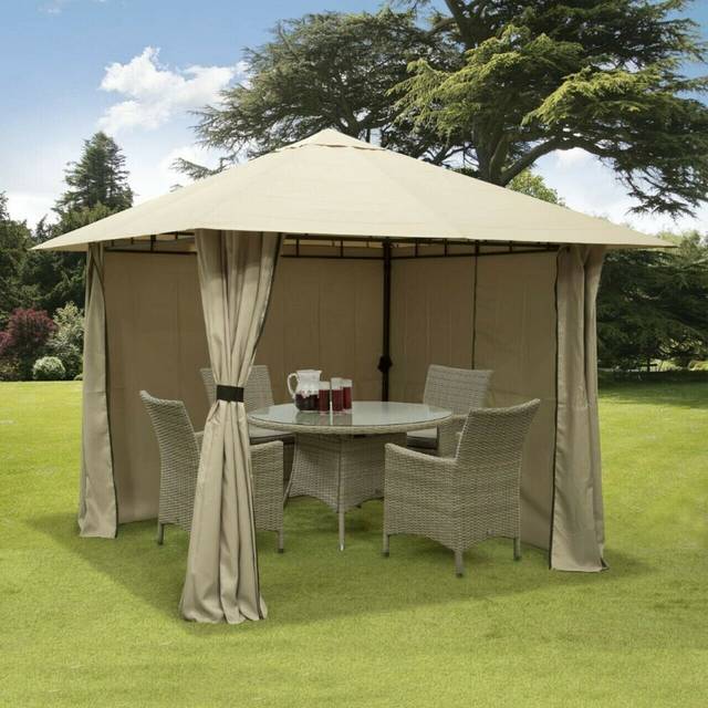 (Ecru) 3m x 3m Gazebo Marquee Heavy Duty Showerproof