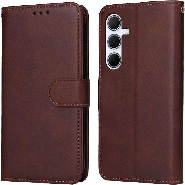 (Brown) Flip Case for Samsung Galaxy A36 Card Slots Magnetic Closure Precise Cutouts Flip Cover