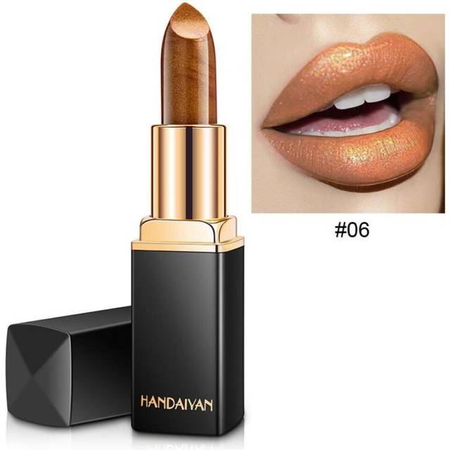 Handaiyan 9 Colors Glitter Matte Velvet Nude Lipstick Shimmer Sexy Red Pigments Makeup Long Lasting Waterproof Profissional 06