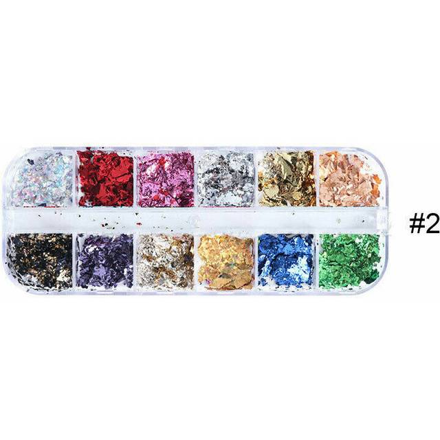 Nail Foil Paper Holographic Flakes Nail Art Sticker 3D Manicure Decoration Gold