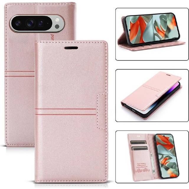 (Rose Gold ) Wallet Case for Google Pixel 9 Pro Pu Leather