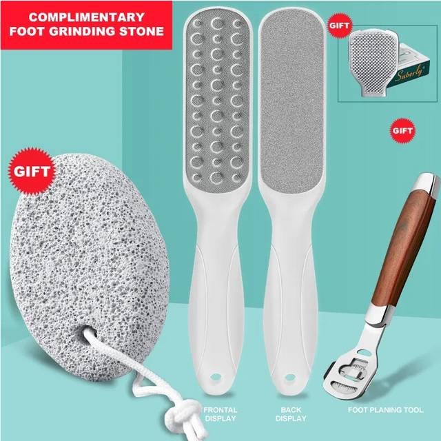 (White combination) Pedicure Tools Sharpener Exfoliator Callus Shaver Heel Grinder Rubs Grinding Stone