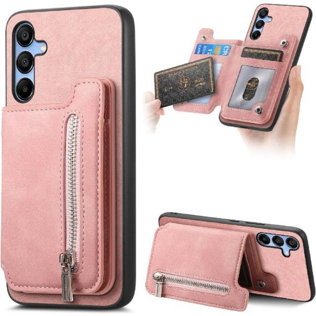(Pink) Case for Samsung Galaxy A25 Cardholder Cardholder Detachable Strong Magnetic Attraction