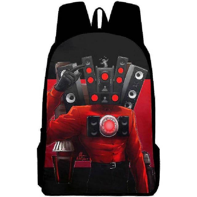 (A, One size) Kids Skibidi Toilet Printed Backpack Students School Book Bags Large Capacity Rucksack Travel Bags Daypack Gifts -NMAOV