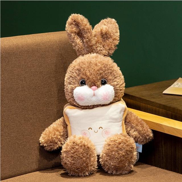 (Brown Bread, 45cm/17.72in) Hamburger Bread Rabbit Plush Toy Cute Design Throw Pillow Gifts Comfortable Soft