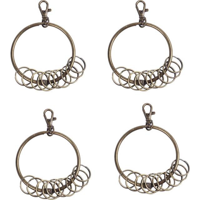 4X Bronze Tone Carabiner Prisoner Keyring 10 Key Chain Ring 7.6cm